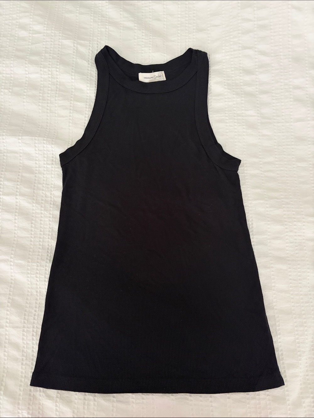 Treasure & Bond Black Ribbed Tank Top